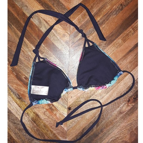 ARIZONA Navy Colorful Tie-Dye Triangle String Y2K Bikini Set - Picture 4 of 11